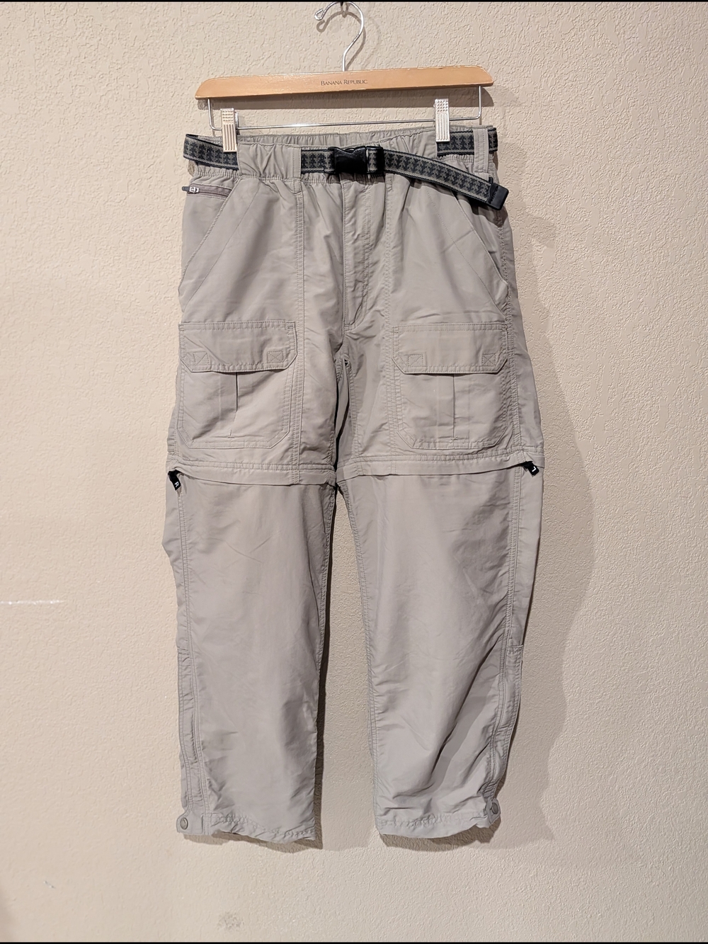 L.L. Bean Women's Khaki Convertible To Shorts Cargo Pants - Light Gray